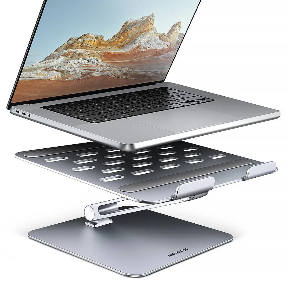 Suport TV / Monitor AXAGON STND-LQ ALU HQ massive stand for 10"-16" laptops, many adjustable angles