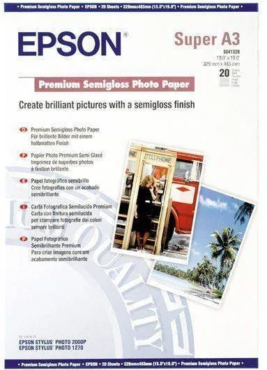 Hartie Foto Epson Premium Semigloss Super A3+ - 20 coli - 250g/mp (S041328)