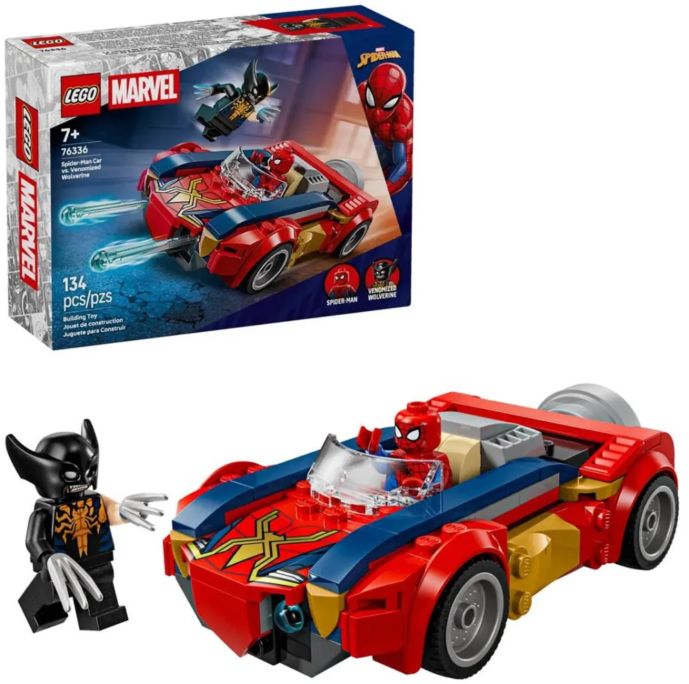 LEGO MARVEL 76336 Spider-Man Car vs. Venomized Wolverine