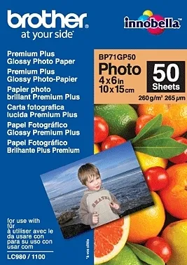 Hartie Foto Brother Premium Plus Glossy 10x15 cm (4x6 inch) 50 coli