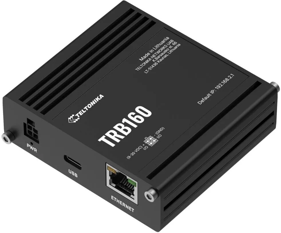 Router TELTONIKA TRB160 LTE Router: No WiFi, 4G LTE CAT 6 IoT GATEWAY, SIM, Enthernet port, USB Type-C