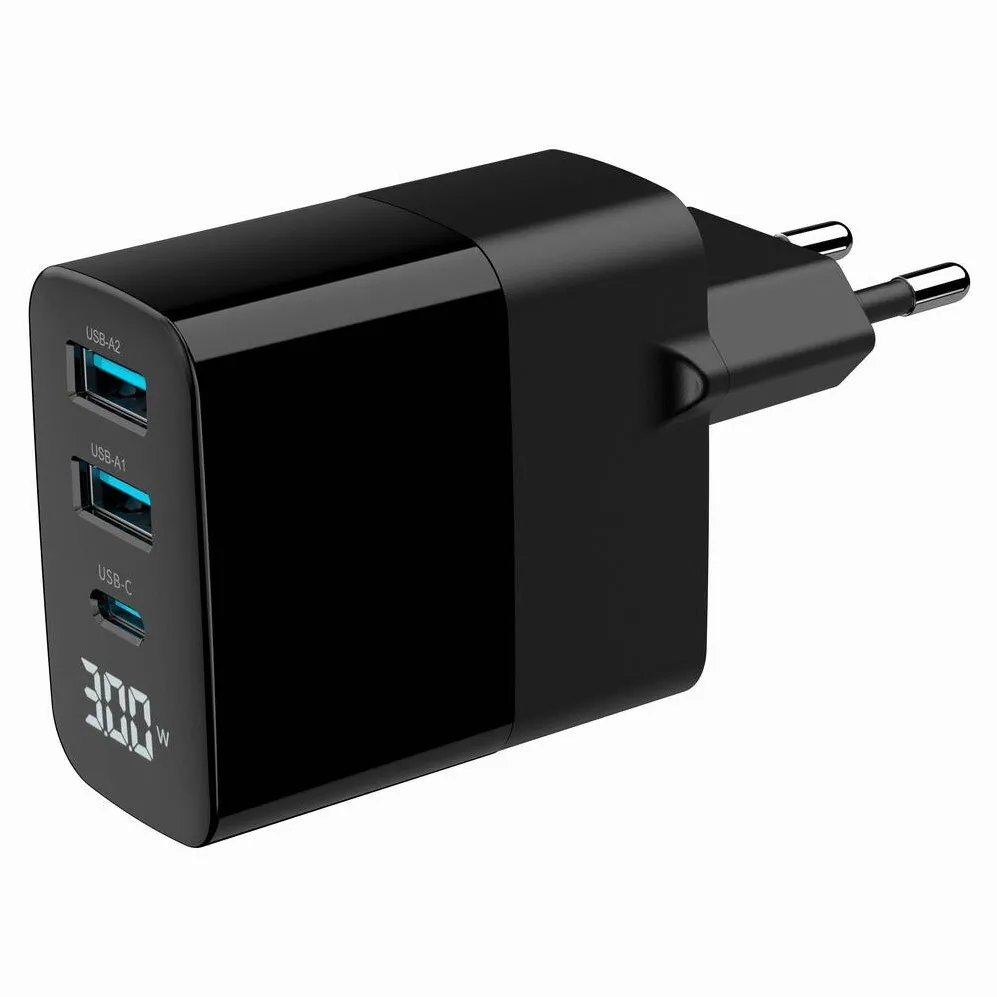 Gembird Gembird TA-UC-PDQC30LCD-BK-02 mobile device charger Universal Black AC Fast charging Indoor