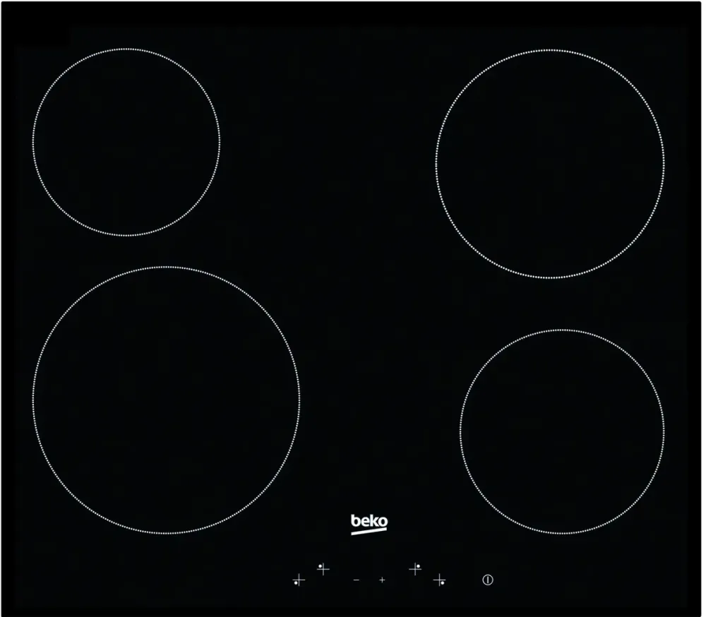 Plita BEKO incorporabila HIC64401, Vitroceramica, 4 zone de gatit, Control touch, 60 cm, Negru