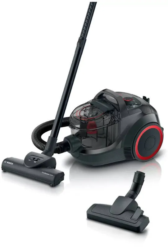 Aspirator BOSCH fara sac, Serie 4 BGC21POW1, 2L, 750W, Negru-Rosu