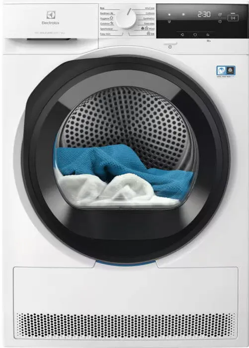 ELECTROLUX Uscator de rufe EW7D385AE, pompa de caldura, 8 kg, clasa C, Inverter, DelicateCare, MixCare, SensiCare, EasyClean, Alb