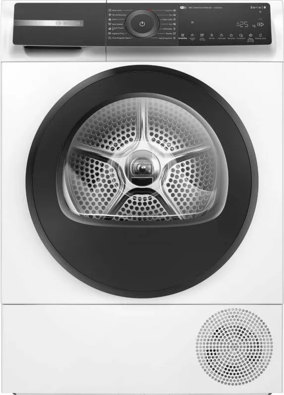 BOSCH Uscator de rufe WQH245B6BY, Pompa de caldura, 9 kg, Clasa C, AutoDry, Smart Dry, Self Cleaning Condenser, Home Connect, Iluminare interioara, Alb