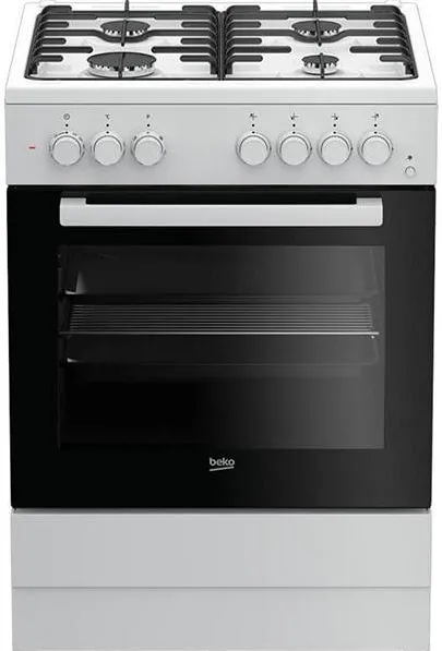 Aragaz FSST62110DW, Mixt, 4 arzatoare cu eficienta ridicata, Aprindere electrica, Grill, Rotisor, Clasa A, 60 cm, Alb