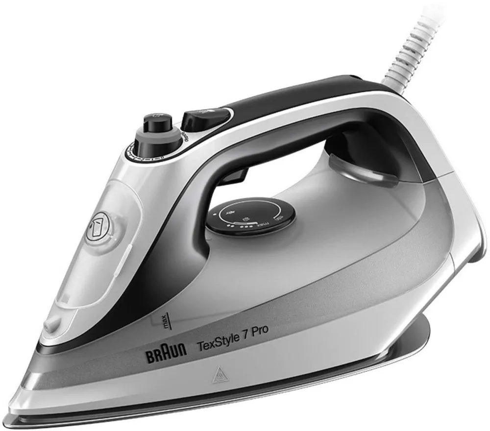 BRAUN Fier de calcat Braun TexStyle 7 SI7149WB, 2900 W, abur variabil 50g/min, jet de abur 220g/min, rezervor 300 ml, tehnologie FreeGlide 3D, talpa EloxalPlus, Alb/Negru