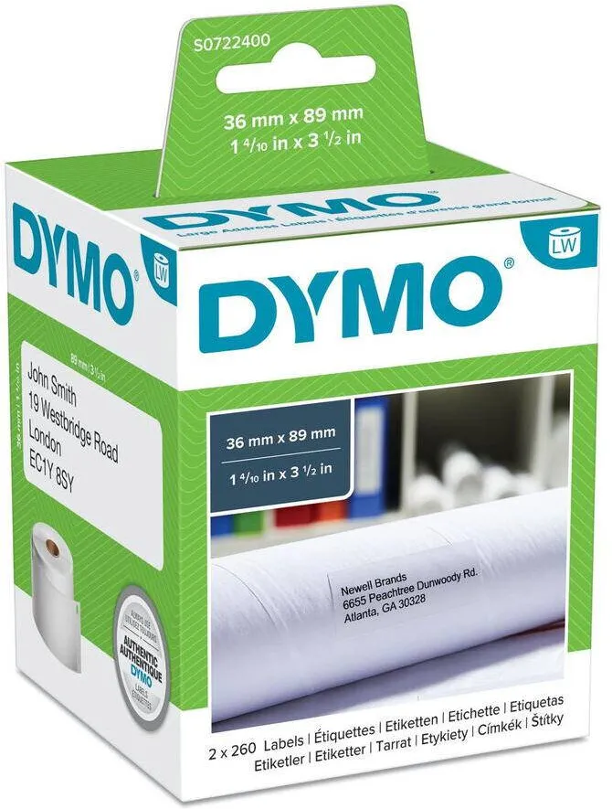 Consumabil Termic Dymo 36x 89mm 2Rl 260St/Rolle