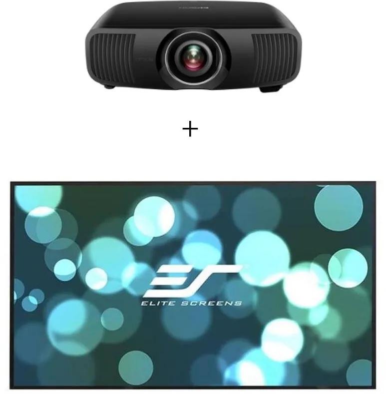 Generic Pachet proiectie Home Cinema cu Videoproiector Laser Epson LS12000B si Ecran rama fixa EliteScreens AR135WH2