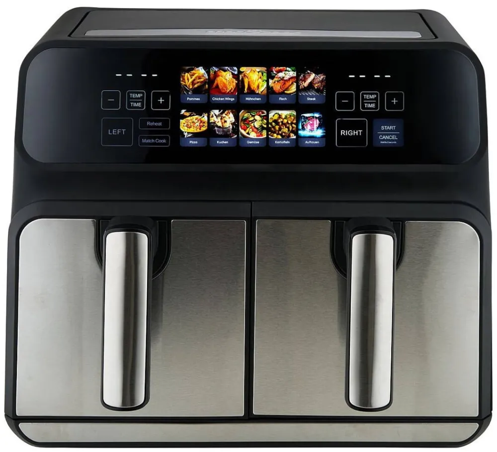 Friteuza cu aer cald dubla ProfiCook PC-FR 1287 H 8 L 2200 W negru/inox