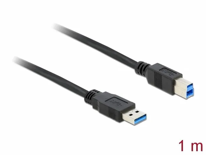 Adaptor DELOCK cu conector tata USB 3.0 Tip-A > conector tata USB 3.0 Tip-B, de 1,0 m, negru
