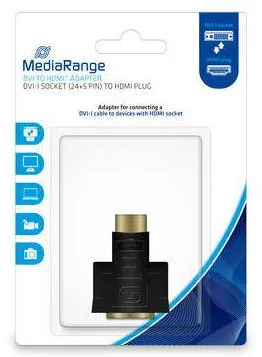 Adaptor MediaRange DVI-I Male (24+5-polig)/HDMI Fem Negru