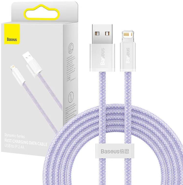 Cablu de Date Baseus Dynamic USB to Lightning, 2.4A, 2m Violet