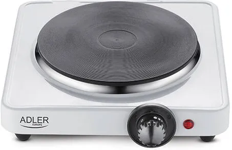 Plita Adler Electrica AD 6503, 1500W ,Un arzator, Suprafata de gatire de 180 mm,Control Temperatura, Alb/Negru
