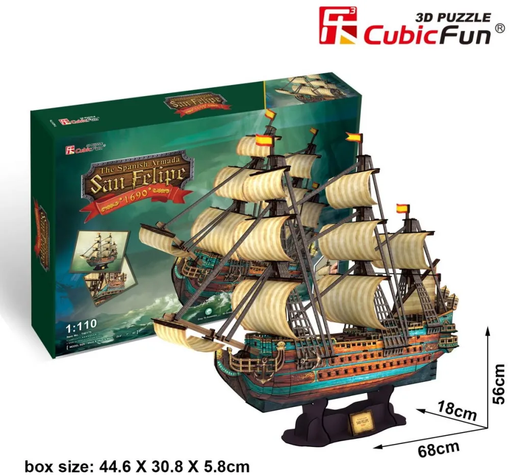 Puzzle Cubic Fun 3D Sailing ship The Spanish ArmadaSan Felipe