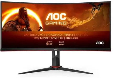Monitor AOC Gaming AGON CU34G2XP Curbat 34 inch UWQHD VA 1 ms 180 Hz HDR FreeSync Premium