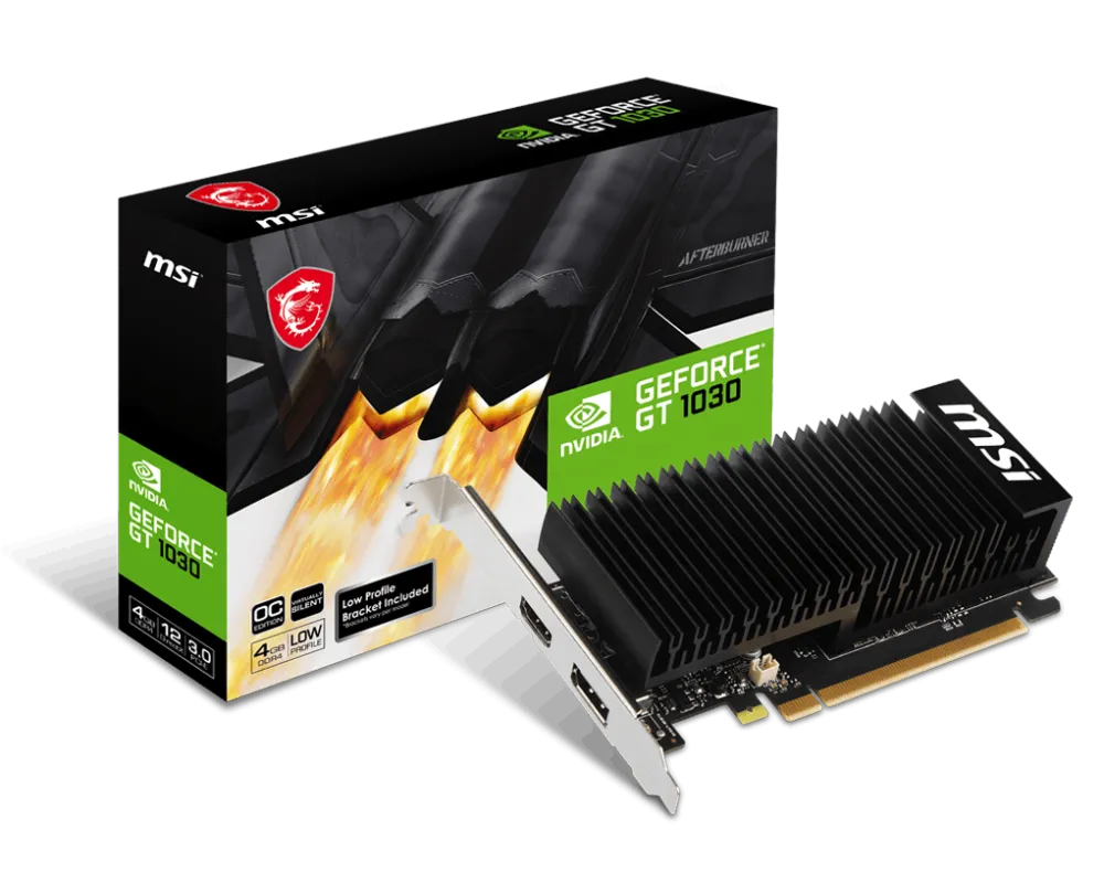 Placa Video MSI GeForce GT 1030 4GHD4 LP OC 4GB DDR4 64-bit