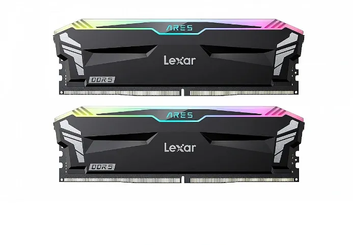 Memorie RAM Lexar 2x16GB ARES Gaming UDIMM DDR5 6800 Memory with Black heatsink and RGB lighting