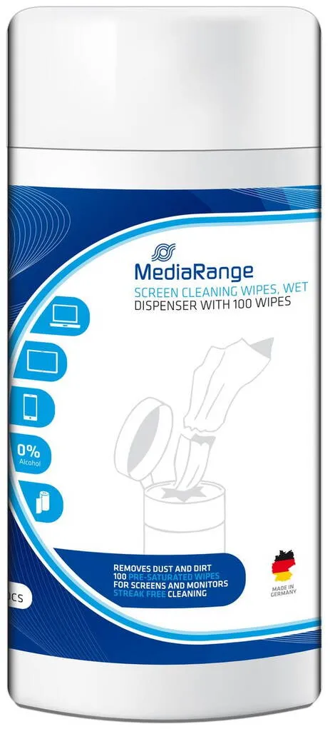 MediaRange Bildschirmreinigungstücher 100pcs/Spenderdose