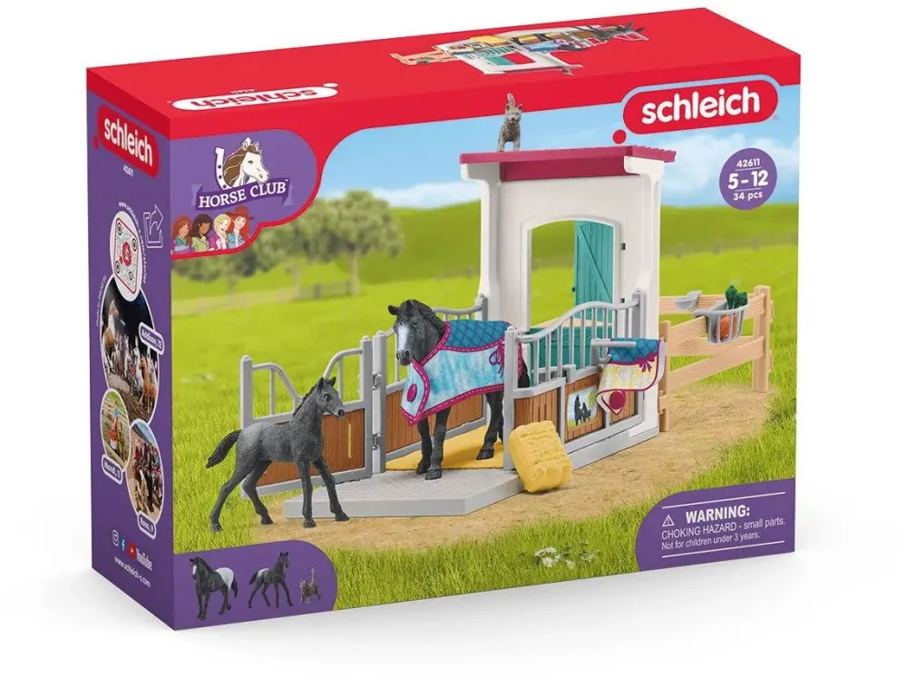 Figurina Schleich Horse box with mare and foal
