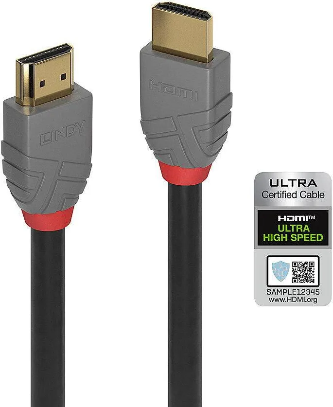 Lindy HDMI Kabel Ultra High Speed 0,5m, Anthra Line