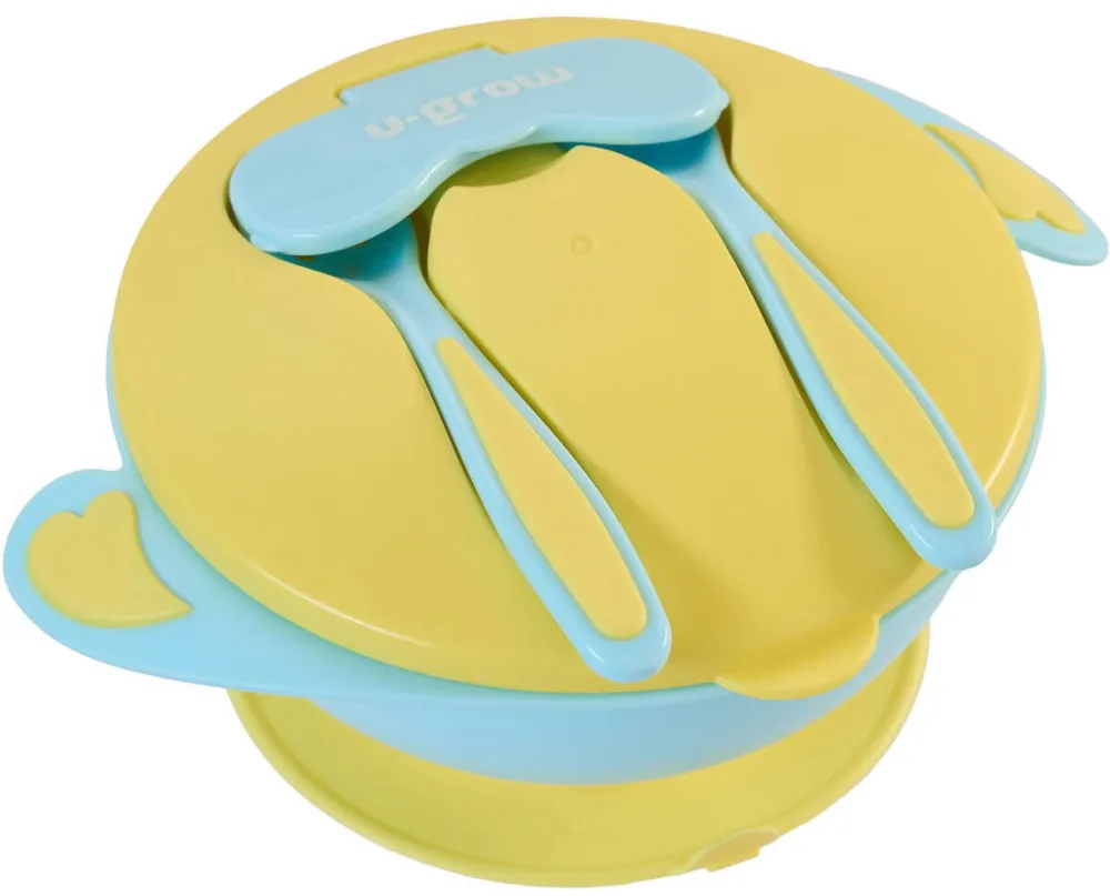U-GROW Bol, lingurita si furculita, blue