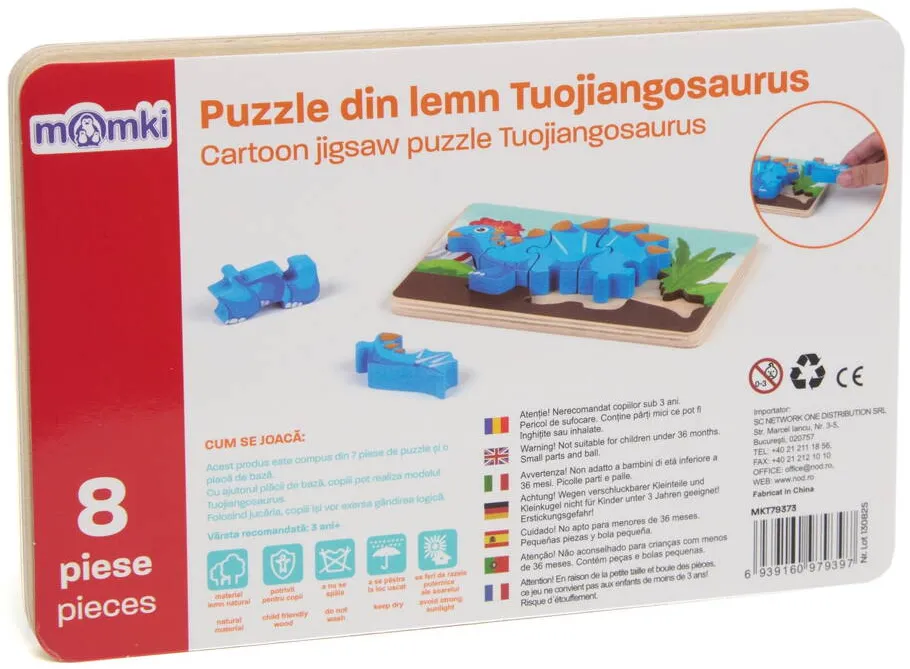 MomKi PUZZLE DIN LEMN TUOJIANGOSAURUS, 8 PIESE