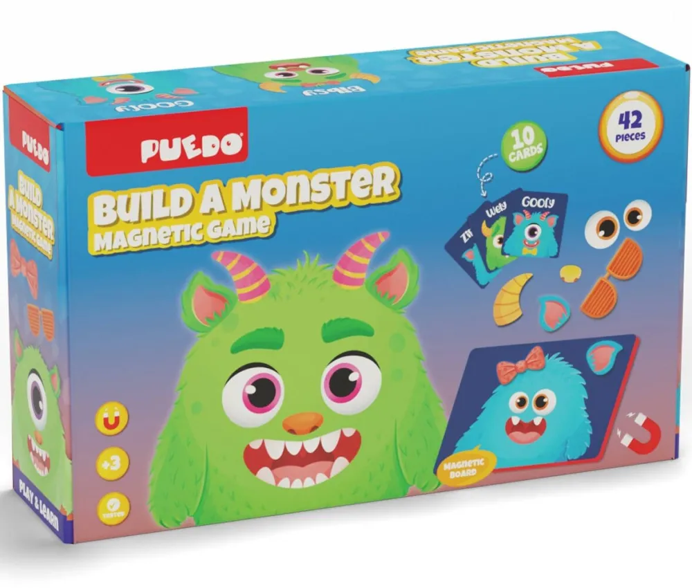 Jucarie Educationala PUEDO TOYS JOC MAGNETIC-CREEAZA UN MONSTRU