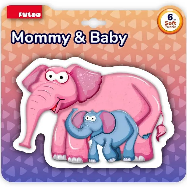 Puzzle PUEDO TOYS PUZZLE MAMA SI COPILUL, ELEFANT,8 PIESE
