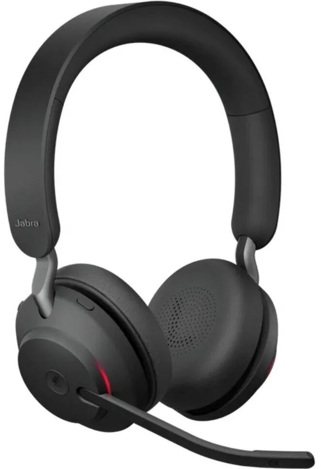 Casti Jabra  Evolve2 65 UC Stereo Headset on-ear Bluetooth wireless USB-C noise isolating black with charging stand