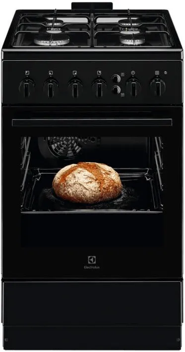 Aragaz LKG504022K, Gaz, 4 arzatoare, Aprindere integrata plita si cuptor, Siguranta plita si cuptor, Autocuratare catalitica, Grill electric, Rotisor, 50 cm, Negru