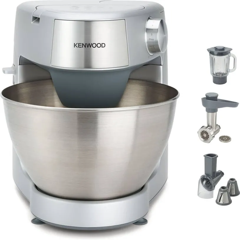 KENWOOD Robot de bucatarie KENWOOD Prospero+ KHC29A.M0SI, 1000 W, vas 4.3l, blender sticla 1.2l, masina de tocat, feliator cu 3 conuri, 3 accesorii patiserie, 6 trepte viteza, argintiu
