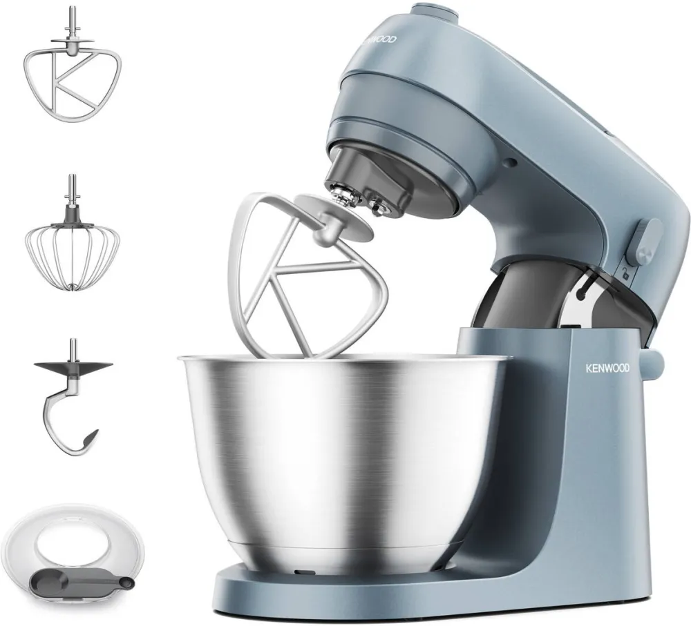 KENWOOD Robot de bucatarie Kenwood Go KZM35.000GY, 800W, vas inox 4L, 6 trepte viteza + Turbo, 3 accesorii patiserie, lingura masurare, albastru