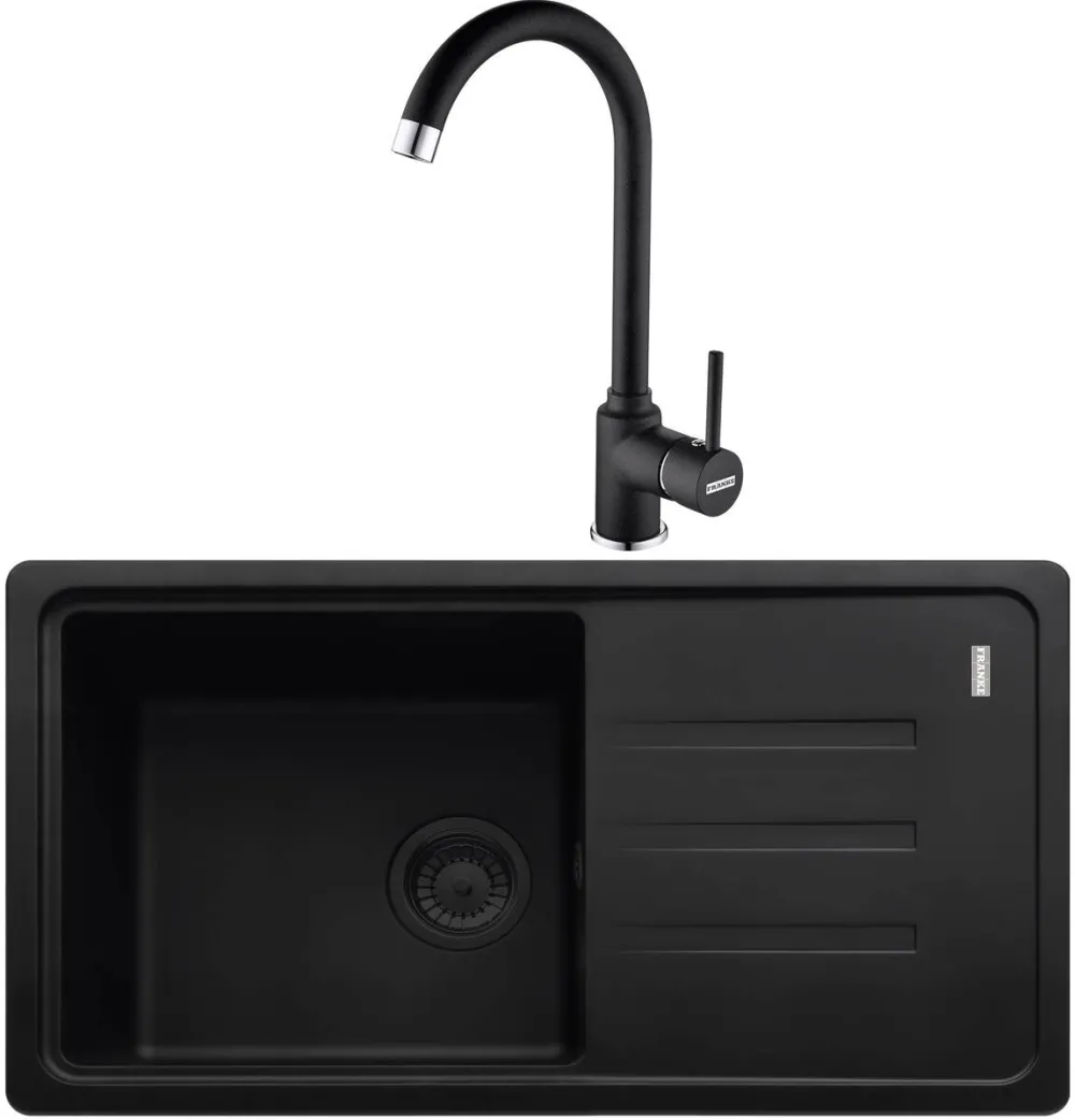 Franke Pachet chiuveta bucatarie fragranite Franke BSG 611-78 S, 780x435 mm + Baterie Pola 1.0, Negru