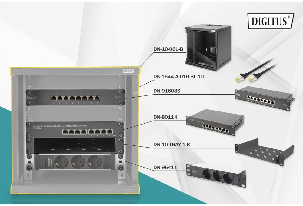 Rack Digitus Rack Digitus Network Set 10" incl. 6HE wall rack