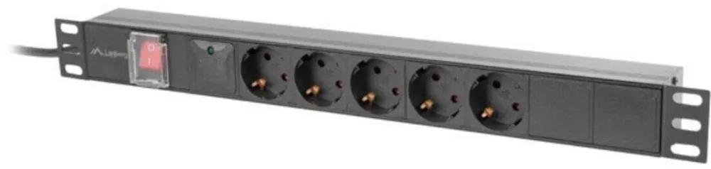 LANBERG LANBERG Power Distrubution Unit PDU 19 inch 1U 16a 5x Schuko Outlets 2m Black