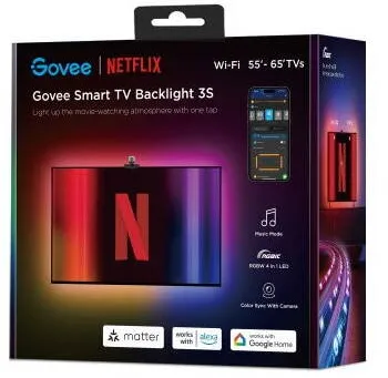 Govee Govee H6098 Envisual TV Backlight Netflix Co-branding Version | podświetlenie dla TV 55-65 cali, RGBIC, Wi-Fi+Bluetooth