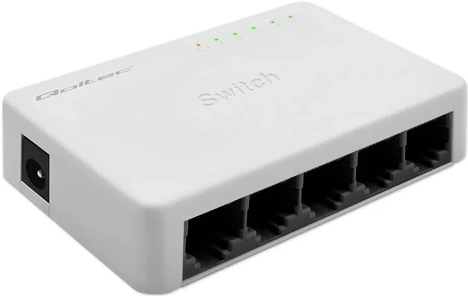 Switch QOLTEC Qoltec 52245 Przełącznik sieciowy 5 x portów RJ45 | 100Mbps | LAN