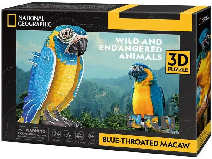 Puzzle Cubic Fun Puzzle 3D 88 pieces Blue-throated macaws