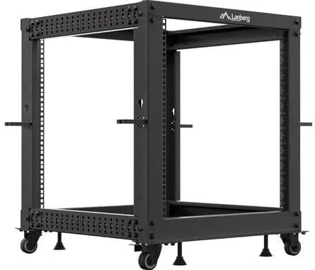 Rack LANBERG Open rack 19 inches 12U 600x600-1100 adjustable black