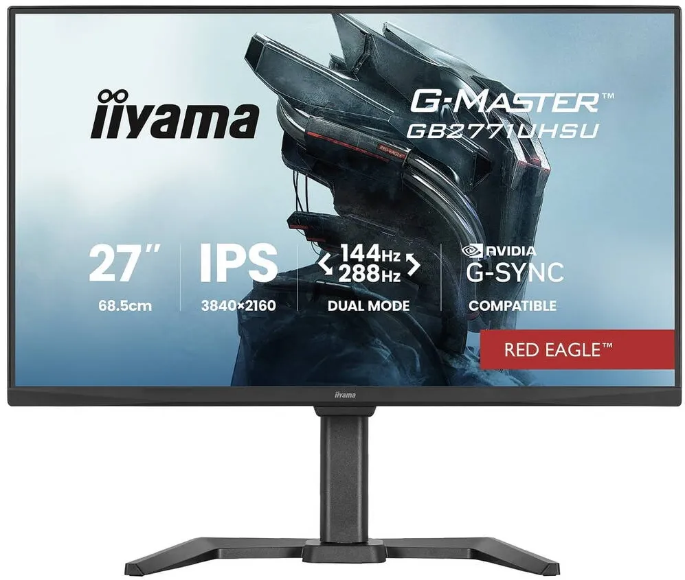 Monitor IIyama Iiyama G-Master GB2771UHSU-B1 - 27 - black (matt), UltraHD/4K, IPS, dual-mode FHD 288Hz / 4K 144Hz, 144Hz panel
