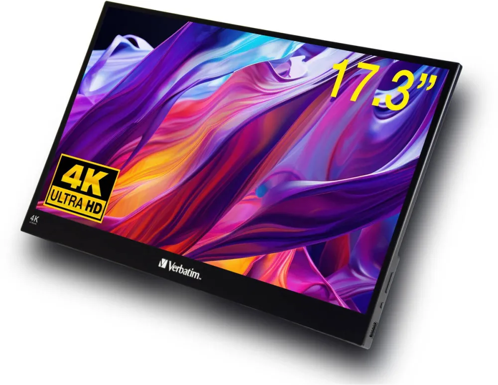Monitor VERBATIM PMT-17-4K - 17.3 - black, UltraHD/4K, IPS, touchscreen, HDR