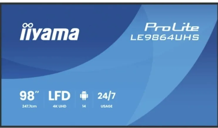 Display Profesional IIyama IIYAMA 247.7cm(97,5") LE9864UHS-B1AG 16:9 2xHDMI+USB-C (Speditionsversand)