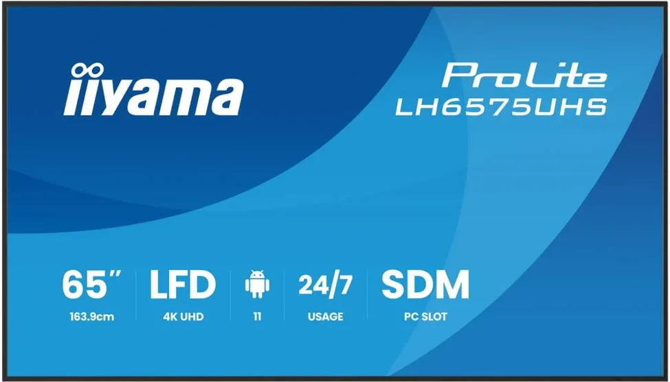 Display Profesional IIyama 164.0cm(65") LH6575UHS-B2AG 16:9 3xHDMI+DP+2xUSB (Speditionsversand)
