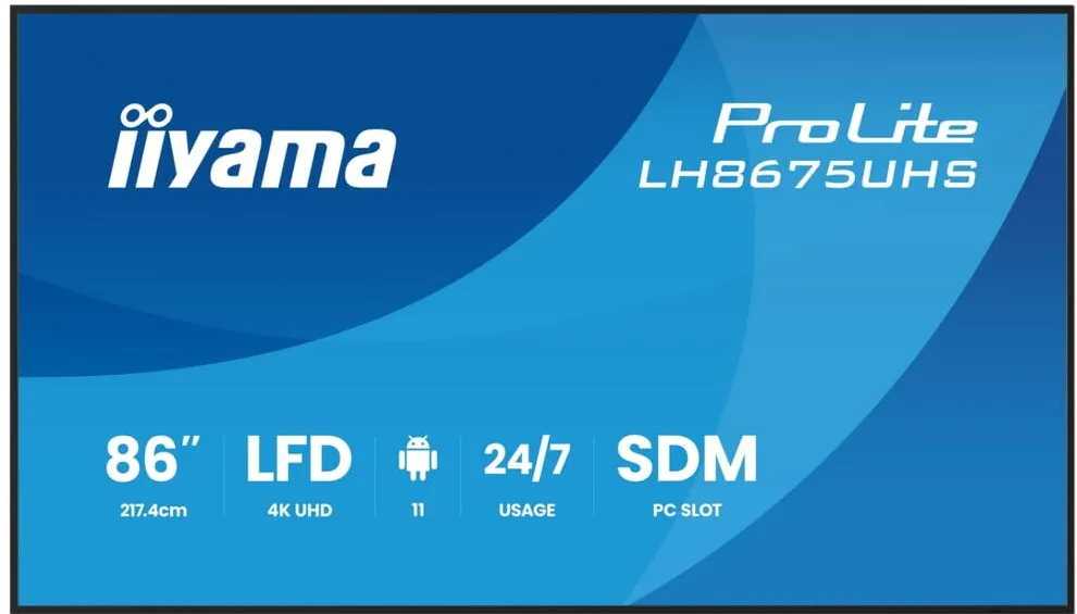 Display Profesional IIyama 217cm (85,6") LH8675UHS-B2AG 16:9 3xHDMI+DP+2xUSB (Speditionsversand)