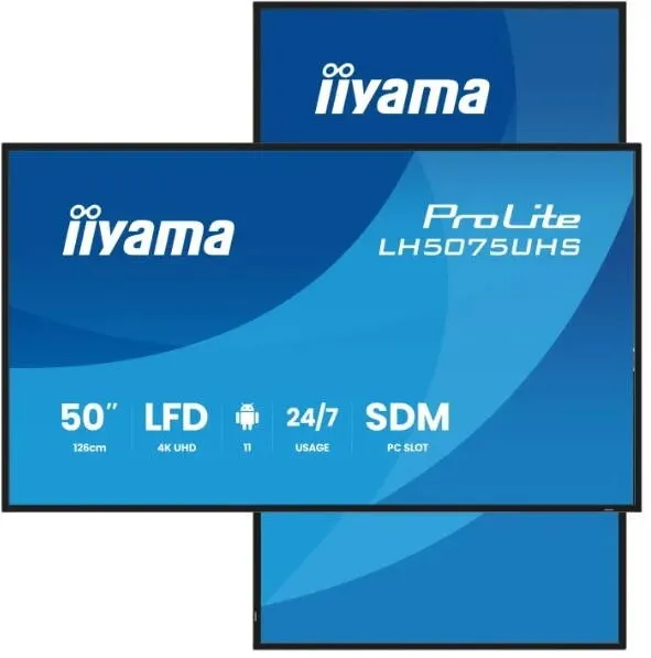 Display Profesional IIyama IIYAMA 125.7cm(50") LH5075UHS-B2AG 16:9 3xHDMI+DP+2xUSB VA
