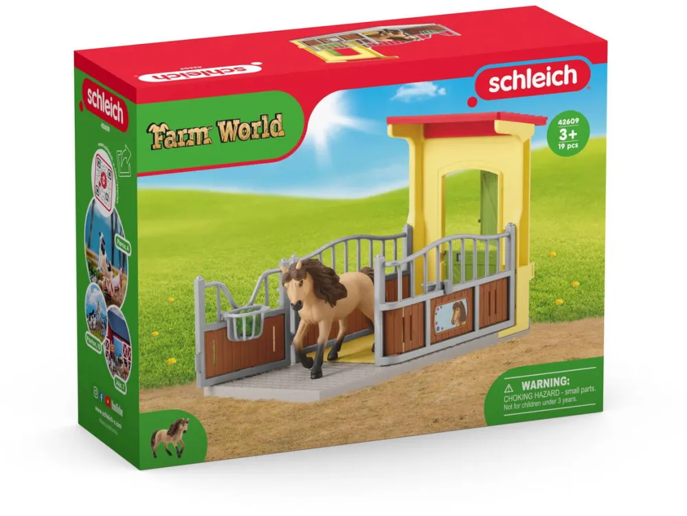 Schleich Farm World Pony Box with Iceland Pony Stallion 42609