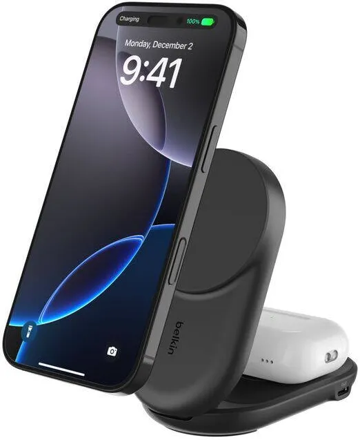 BELKIN Belkin UltraCharge 25W Qi2 magn. 2-in-1 Lad.klappb.sw. WIZ039kqBK