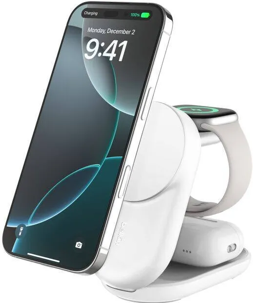 BELKIN Belkin UltraCharge 25W Qi2 magn. 3-in-1 Lad.klappb.ws. WIZ037kqWH